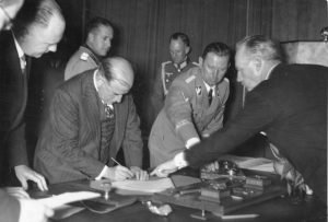 The signing of Munich Pact on 1938